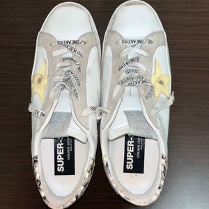 Golden Goose Super Star with snake skin heel detail